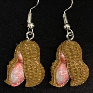 Peanut Earring, Peanut Jewelry, Funny Food Earrings, Gift Idea, Silly Ea…